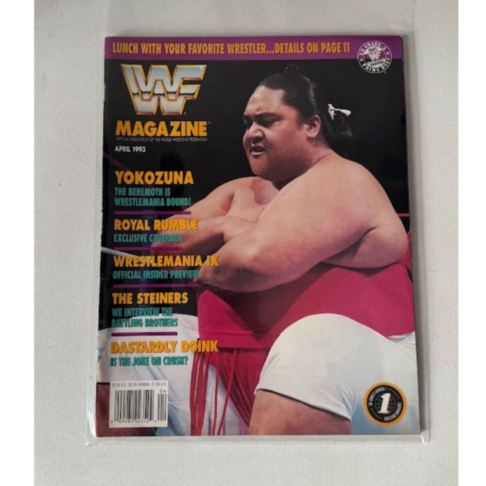 WWF World Wrestling Federation Magazine April 1993 Ric Flair Bret Hart Yokozuna